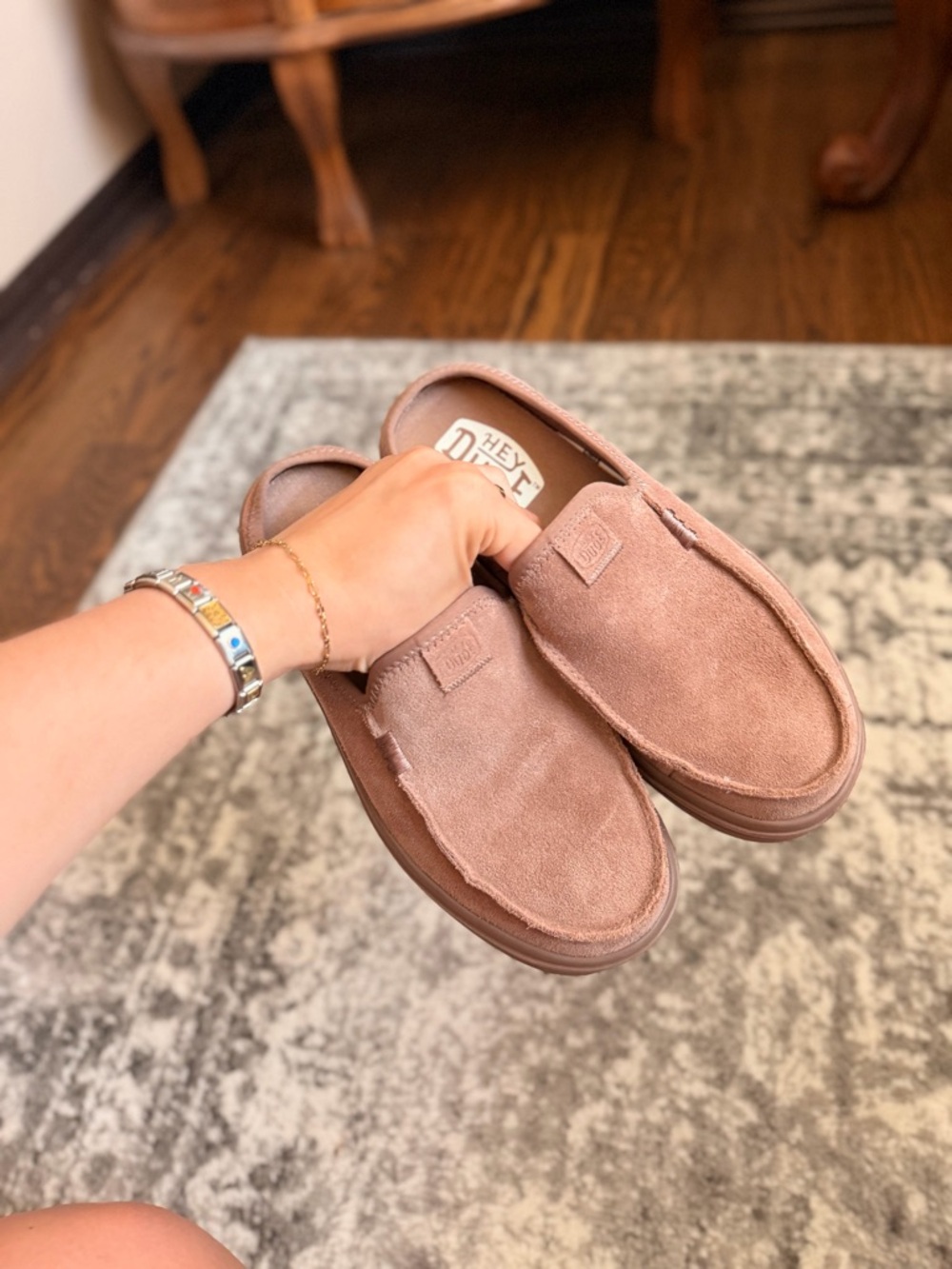 Hey Dude Suede Slip-On in Dusty Rose